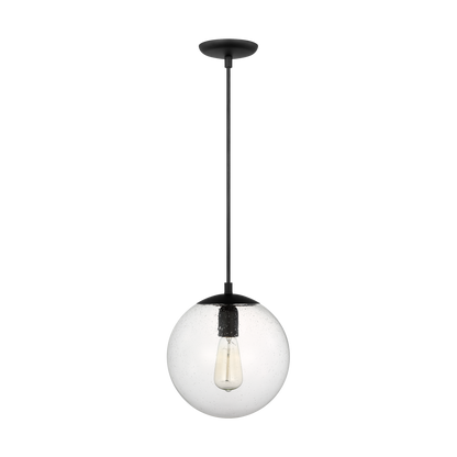 Leo - Hanging Globe Pendant with Clear Seeded Glass