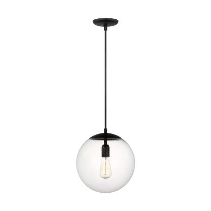 Leo - Hanging Globe Pendant with Clear Seeded Glass