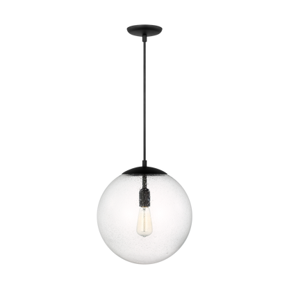 Leo - Hanging Globe Pendant with Clear Seeded Glass