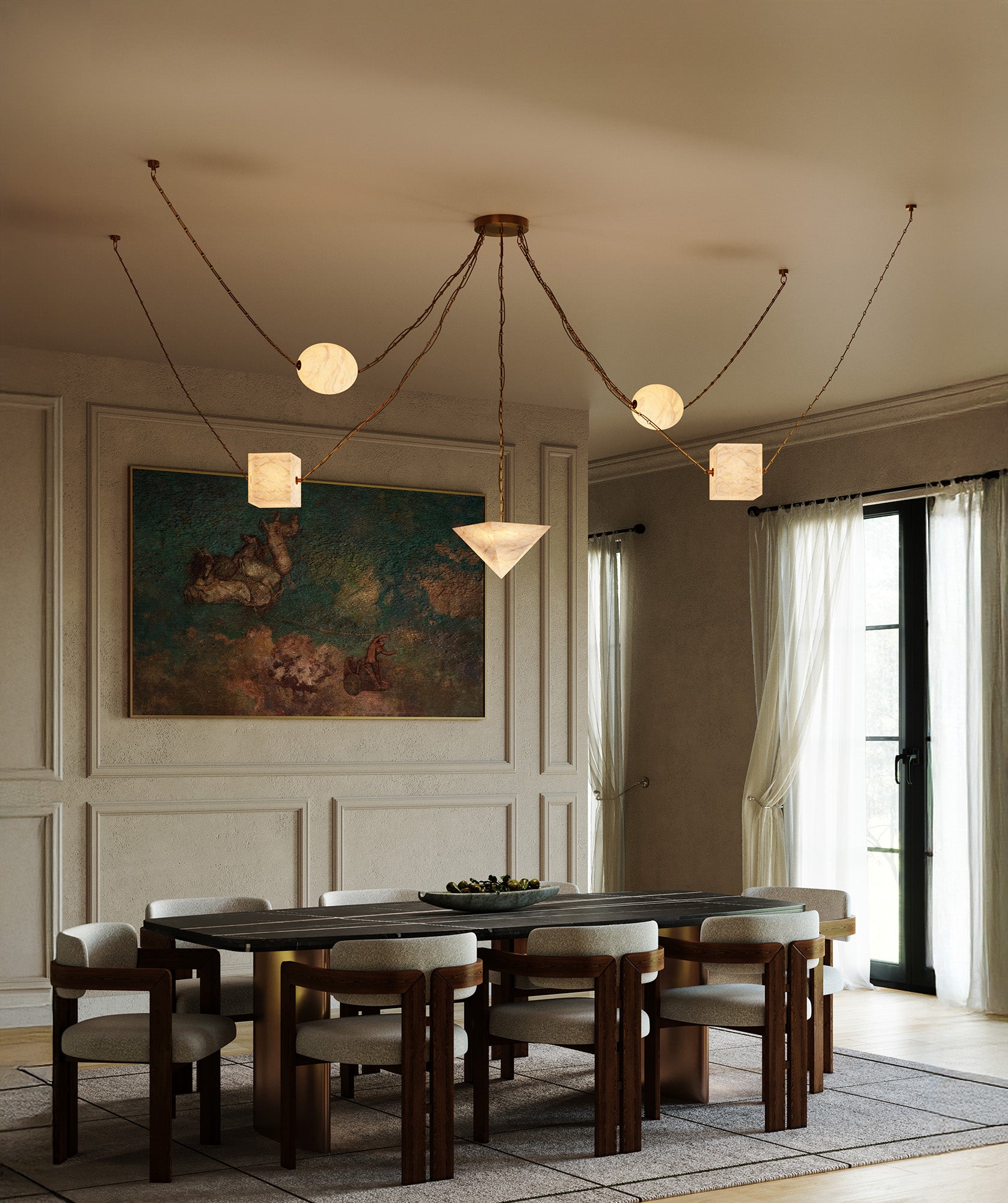 Mineral 5-Light dimmable LED Chandelier