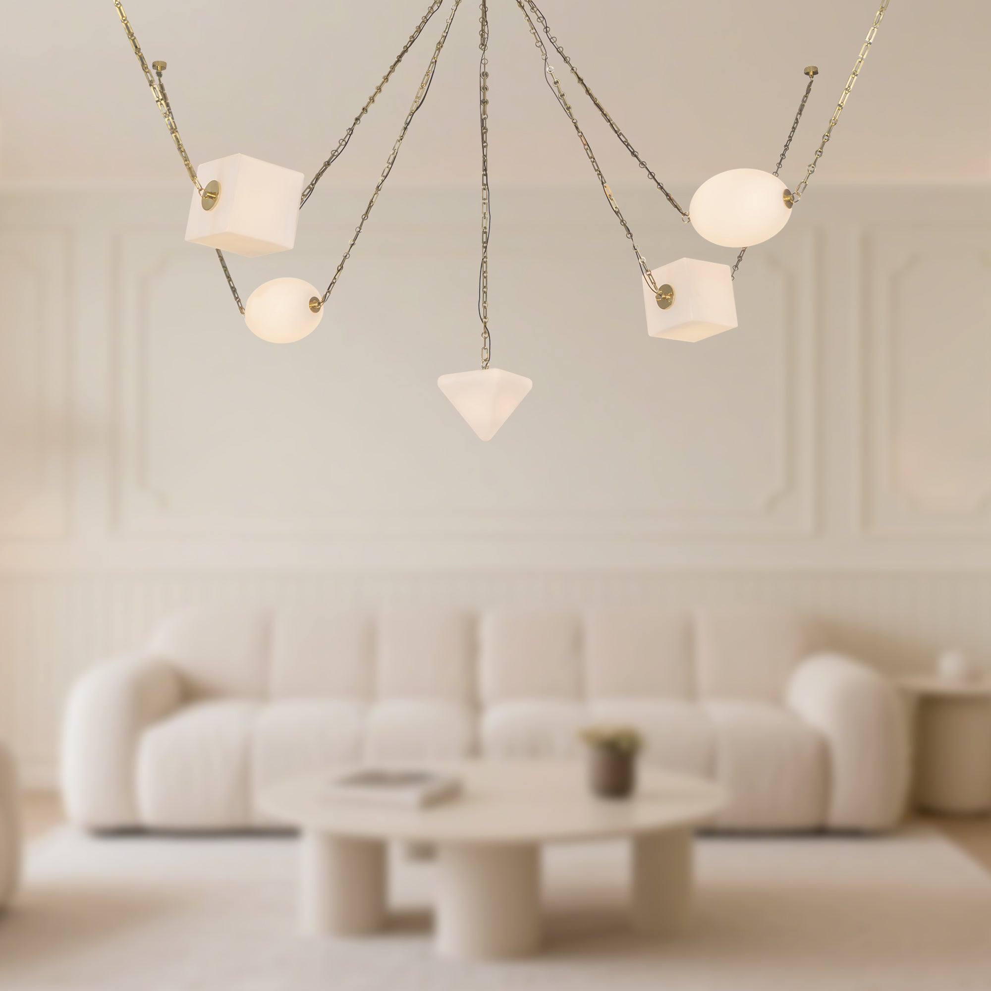 Mineral 5-Light dimmable LED Chandelier