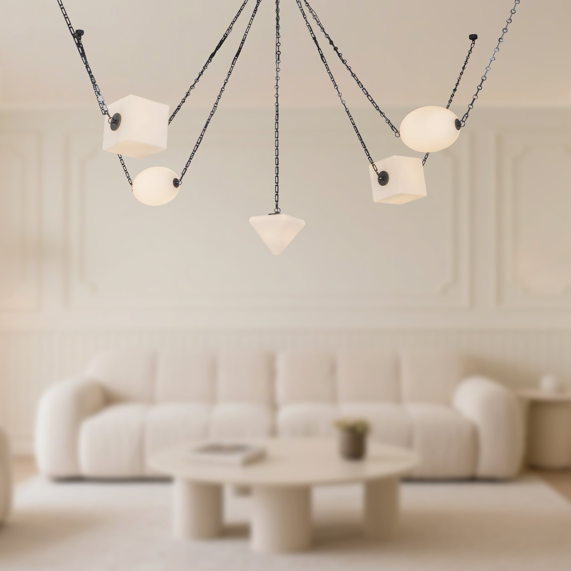 Mineral 5-Light dimmable LED Chandelier
