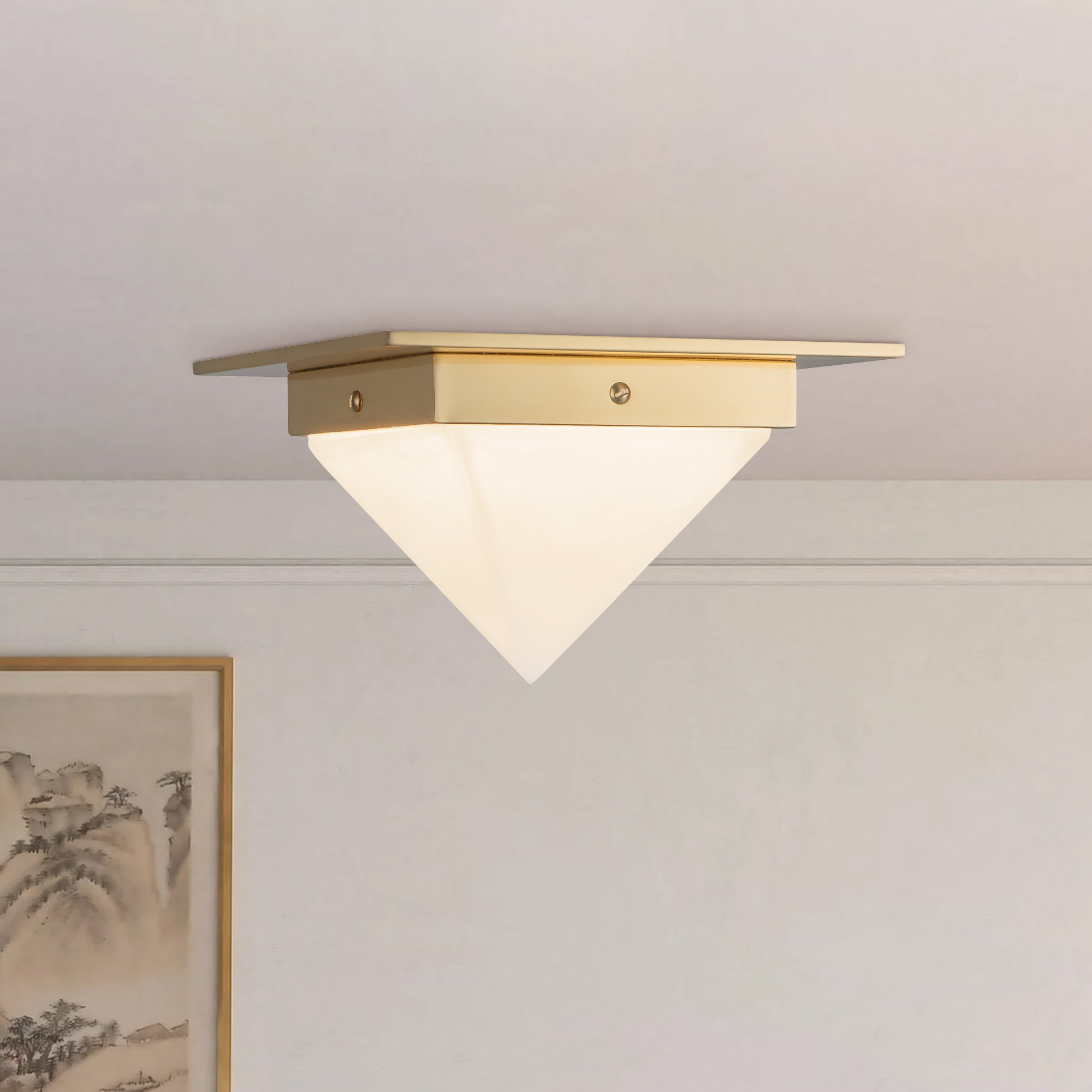 Mineral 8" Brass Flush Mount