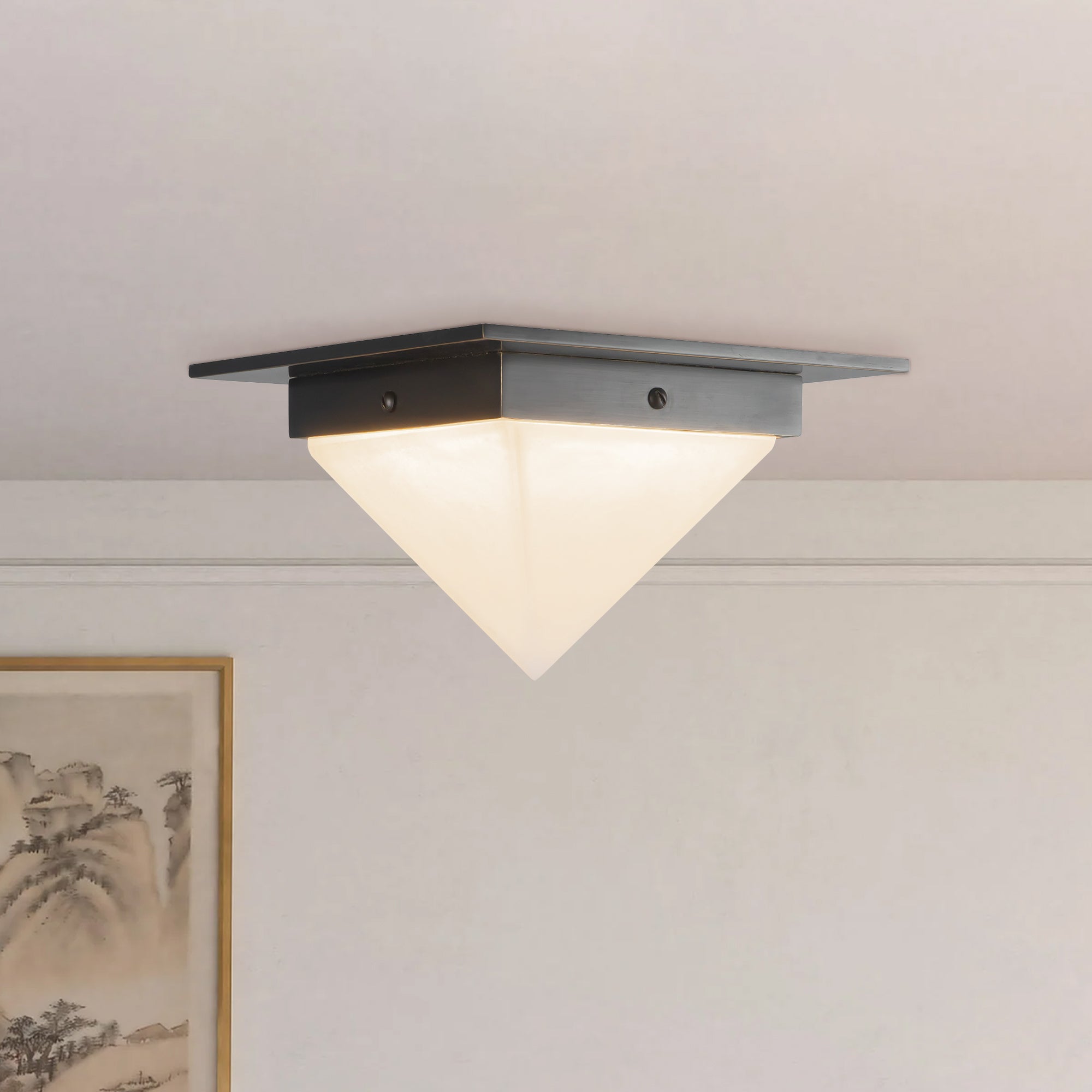 Mineral 8" Black Flush Mount