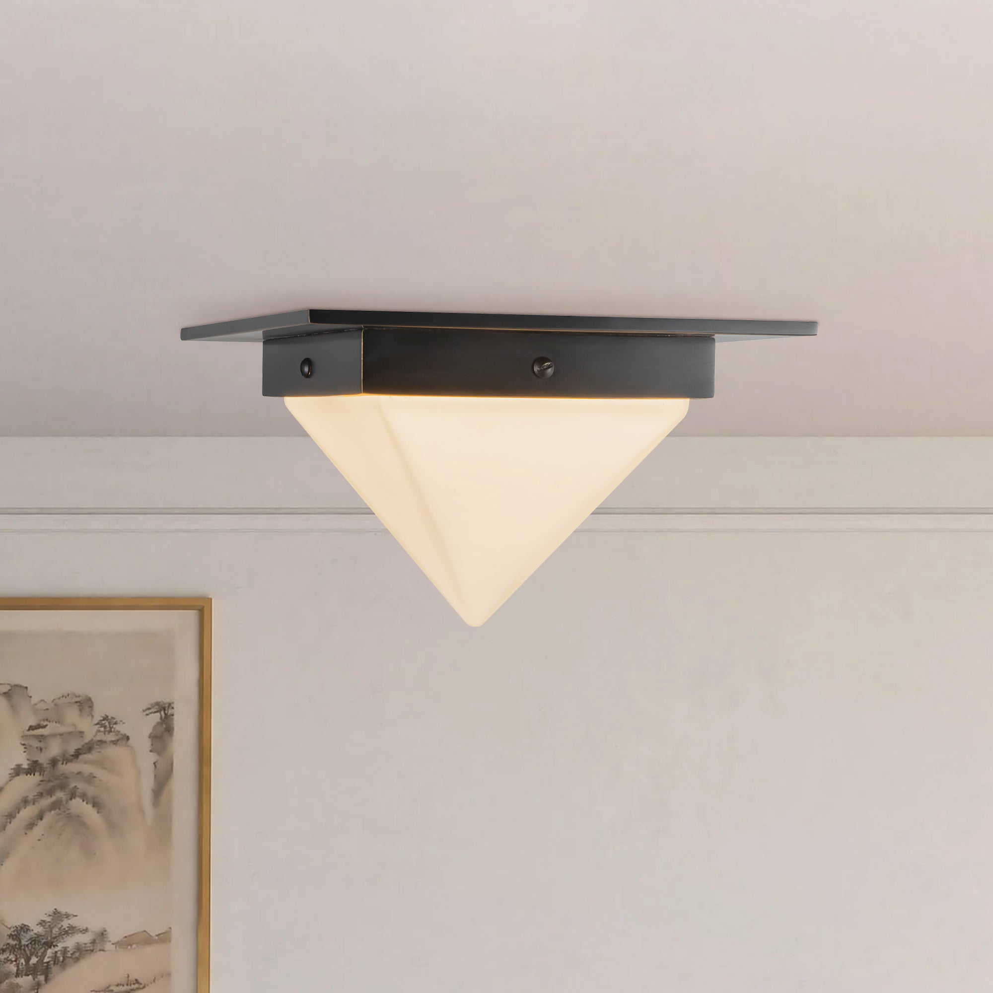 Mineral 8" Black Flush Mount