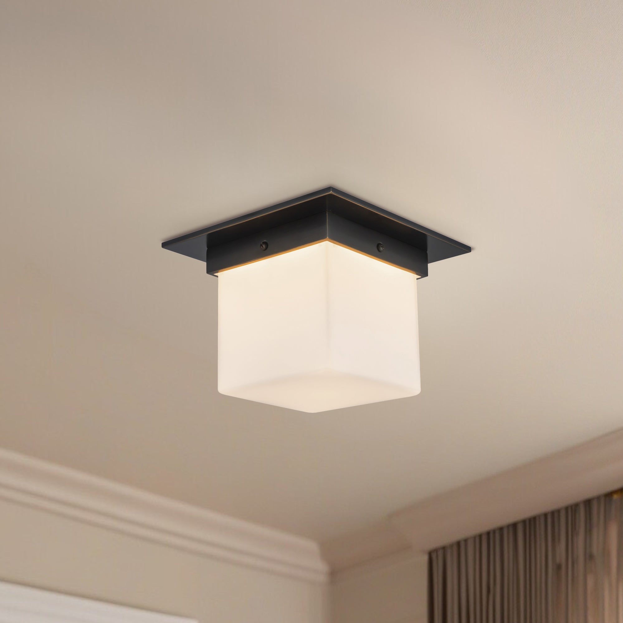 Mineral 8" Black Flush Mount