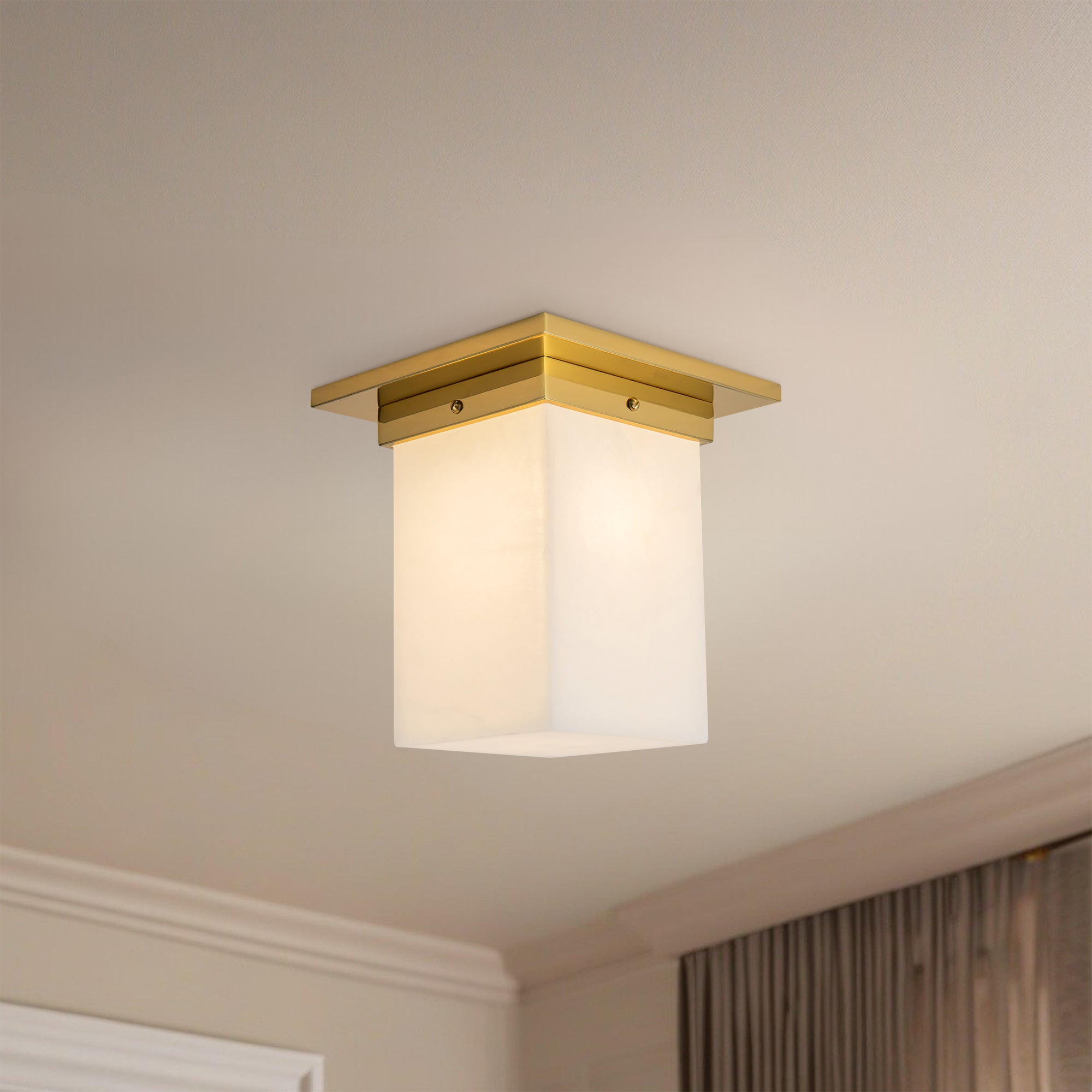 Mineral 8" Brass Flush Mount
