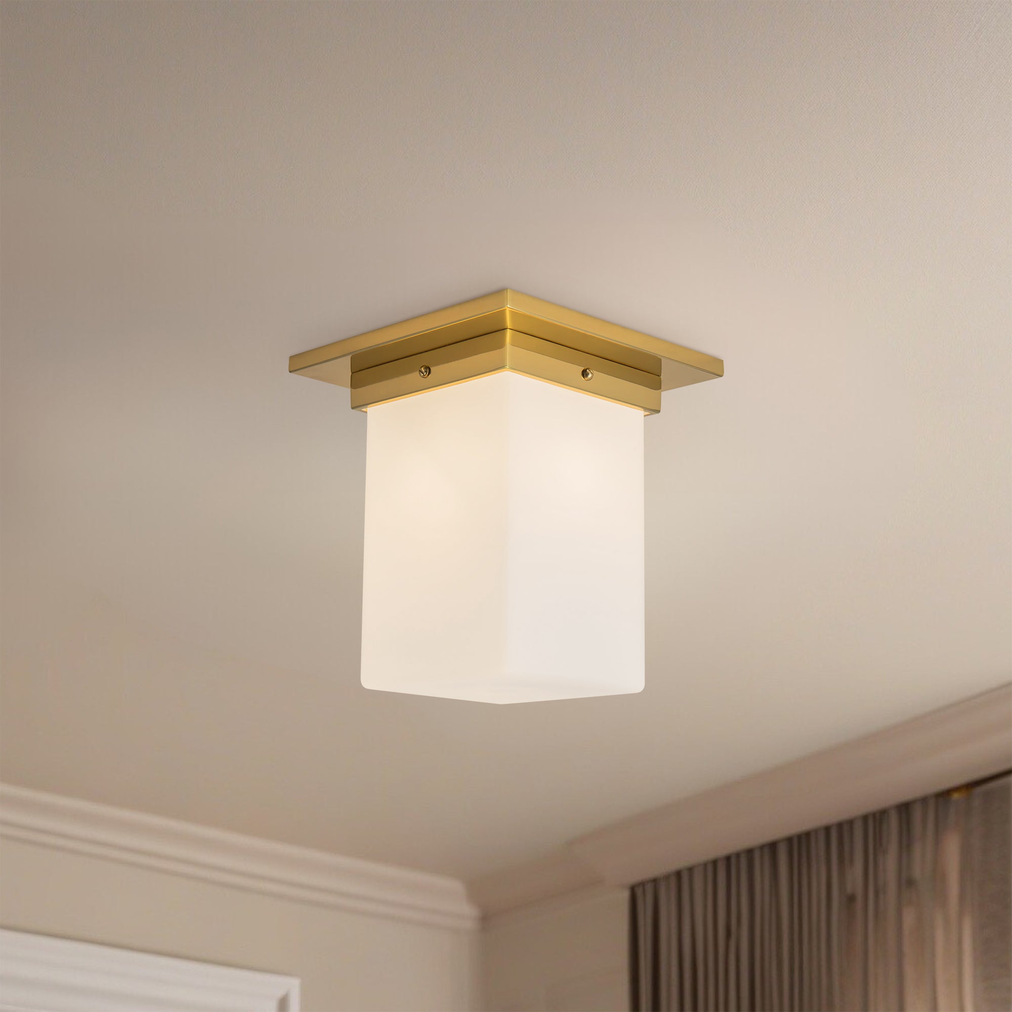 Mineral 8" Brass Flush Mount