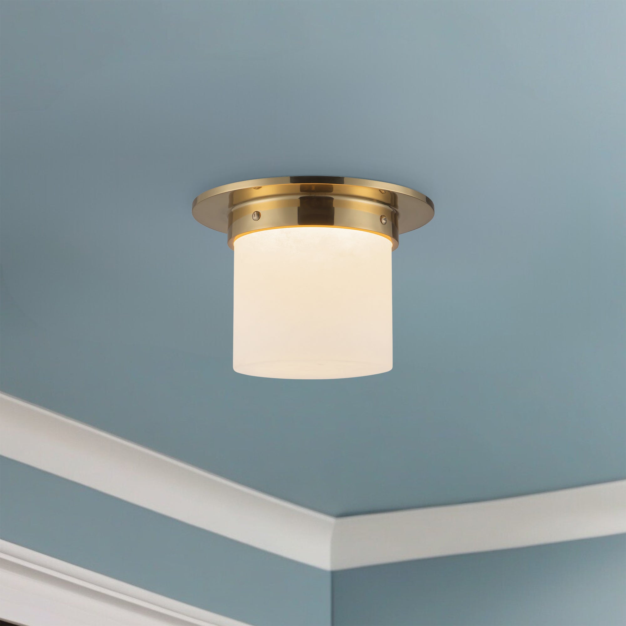 Mineral 8" Brass Flush Mount
