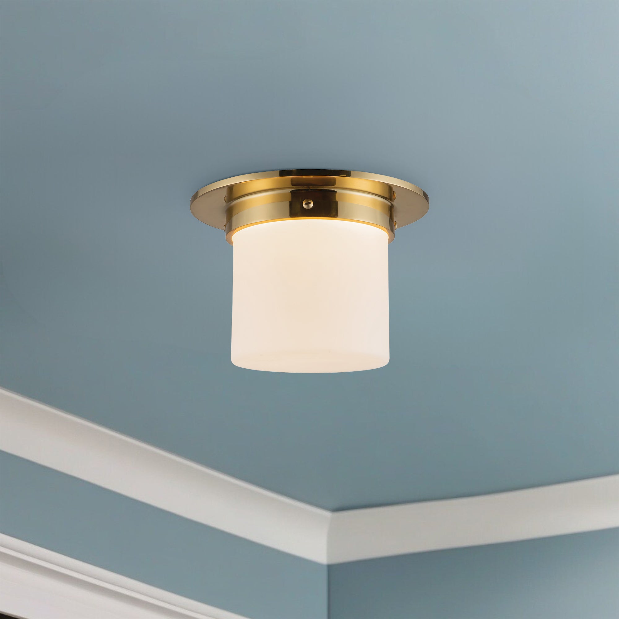 Mineral 8" Brass Flush Mount