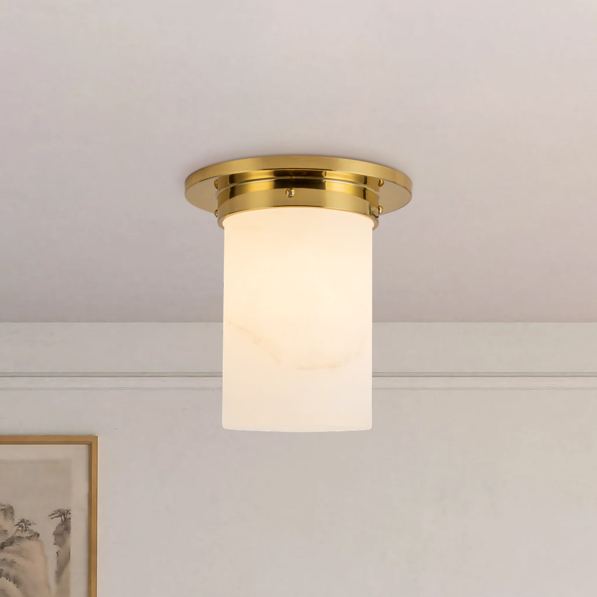 Mineral 8" Brass Flush Mount