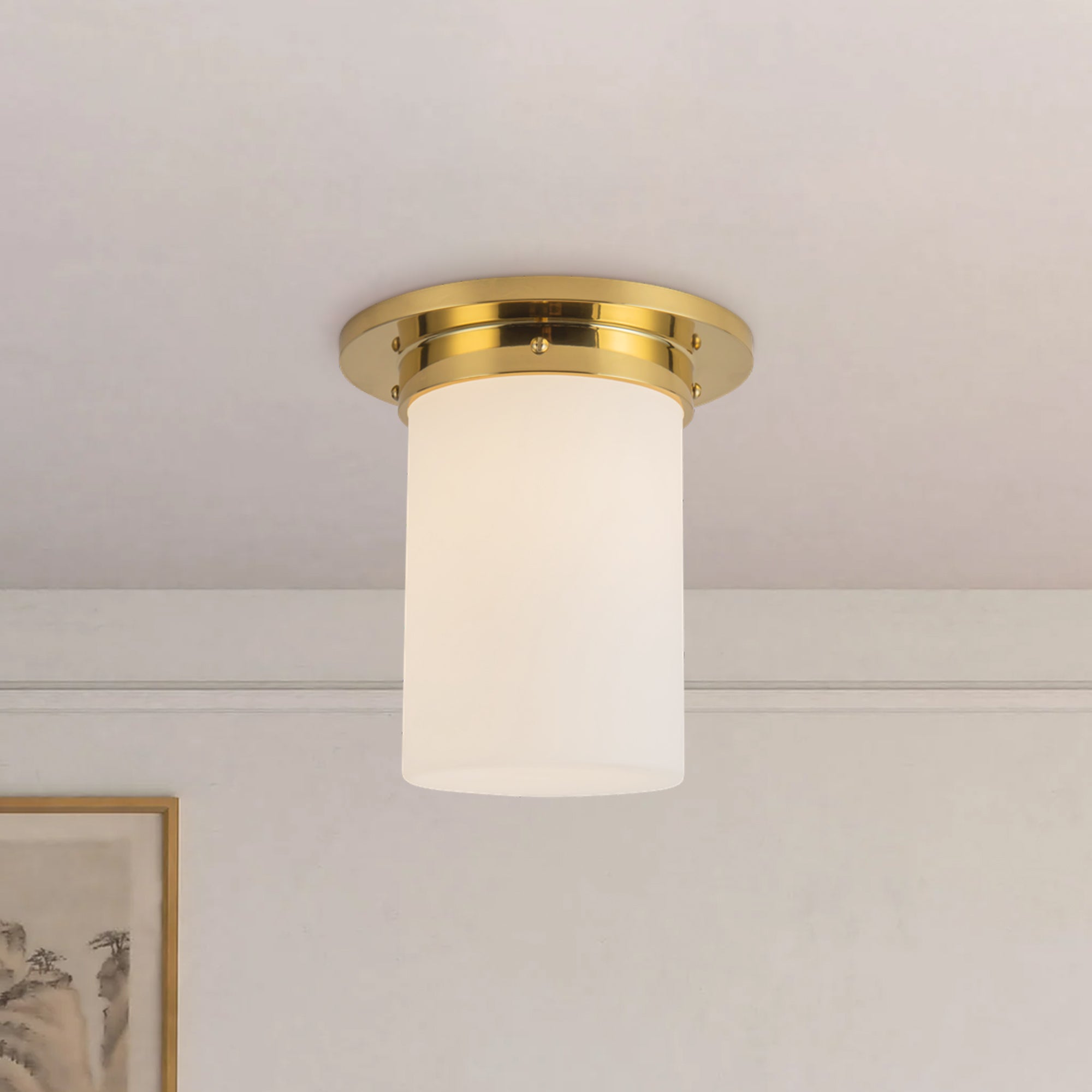 Mineral 8" Brass Flush Mount