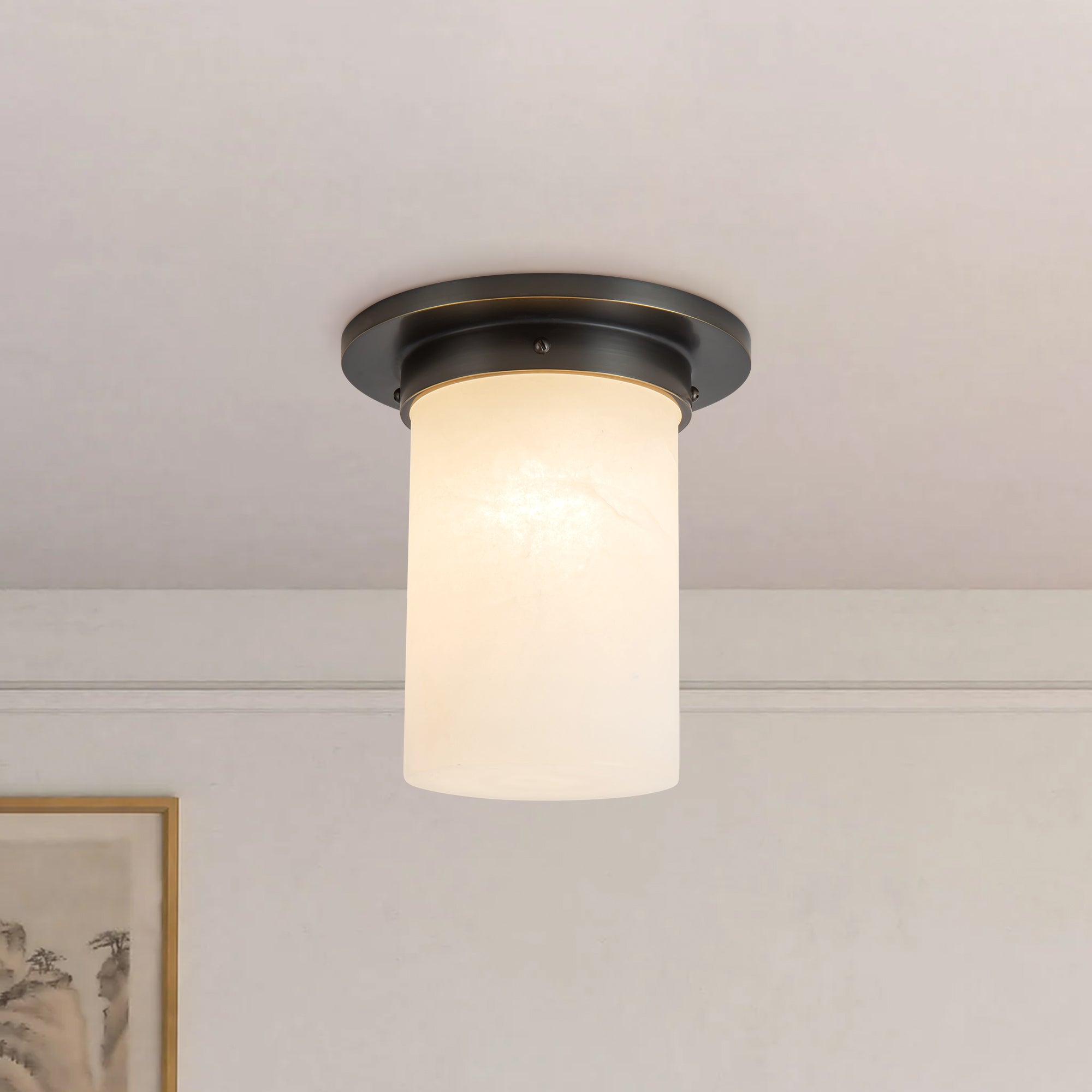 Mineral 8" Black Flush Mount