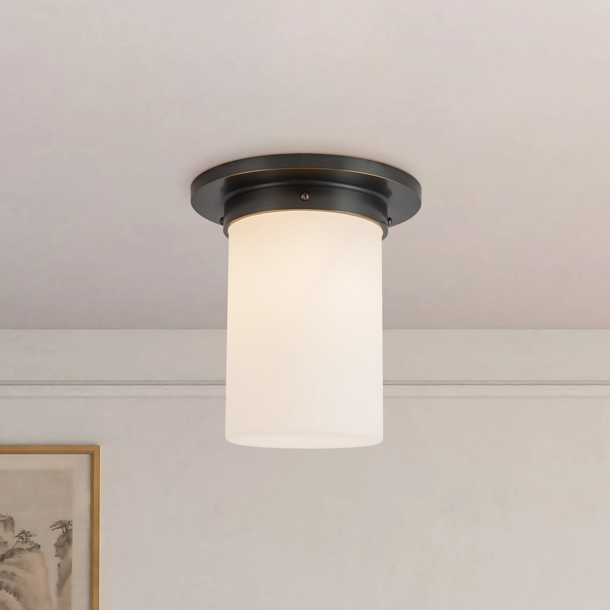 Mineral 8" Black Flush Mount