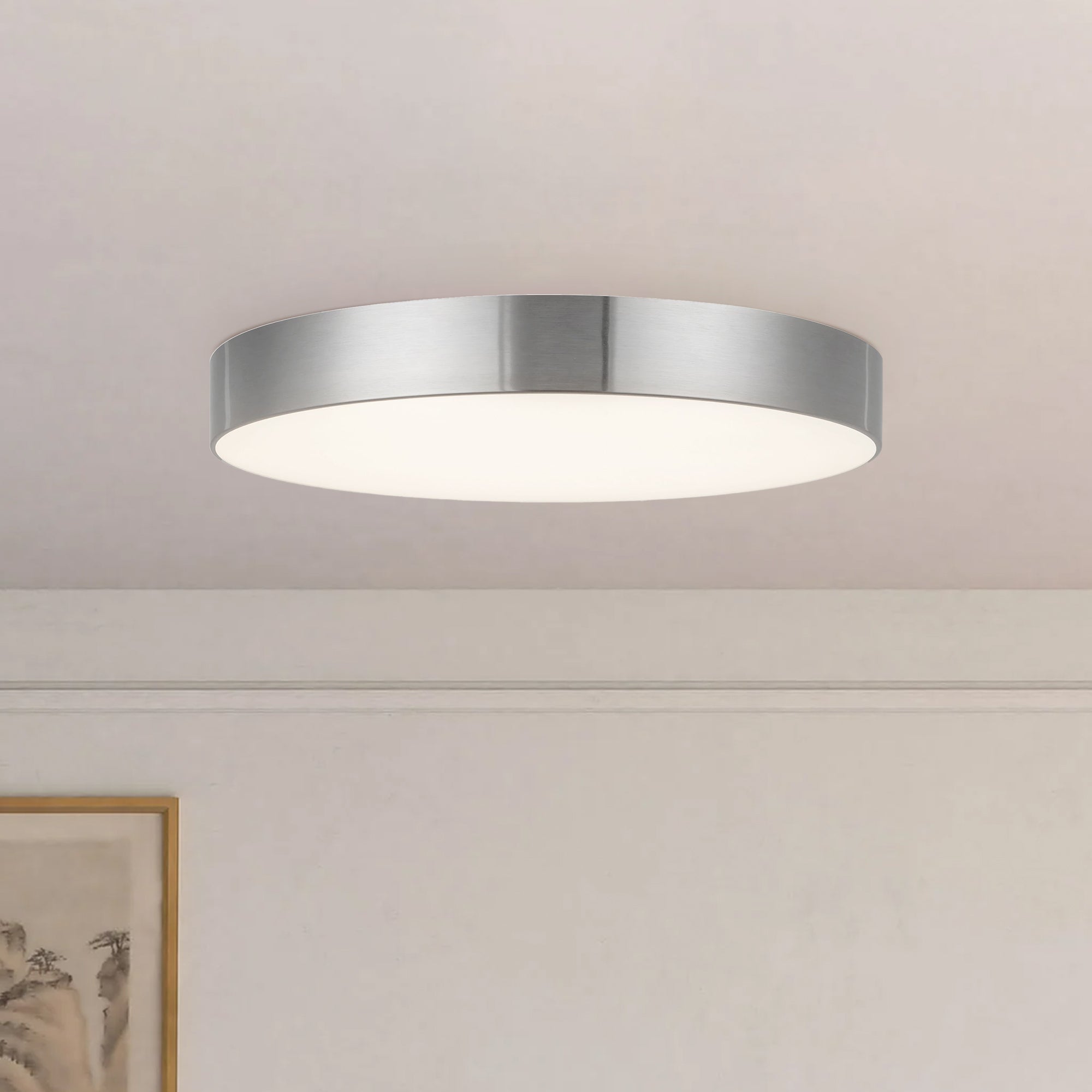 Musa 11" Silver dimmable LED Flush Mount