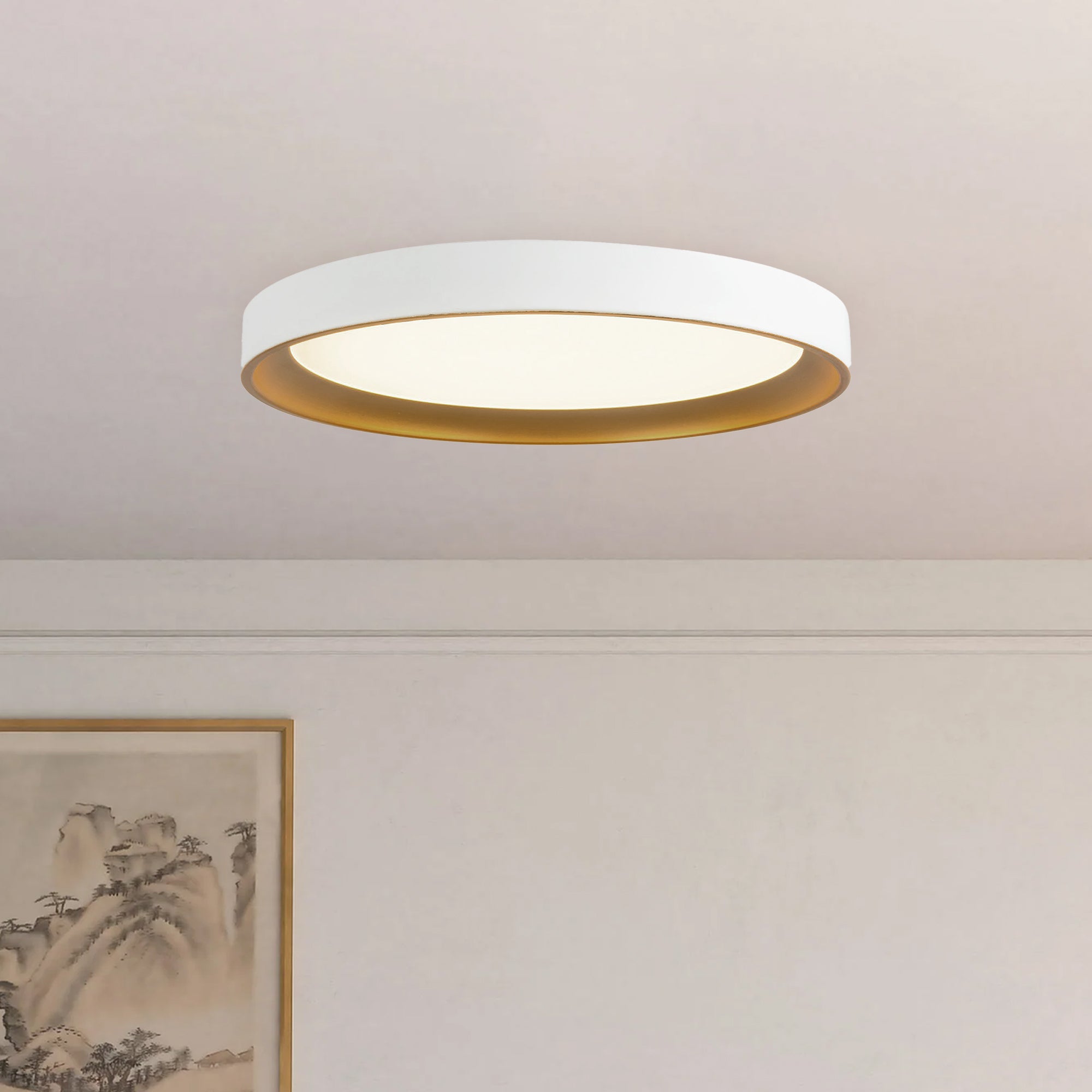 Nix 12" White dimmable LED Flush Mount