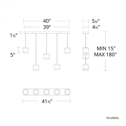 Banded Chandelier Light