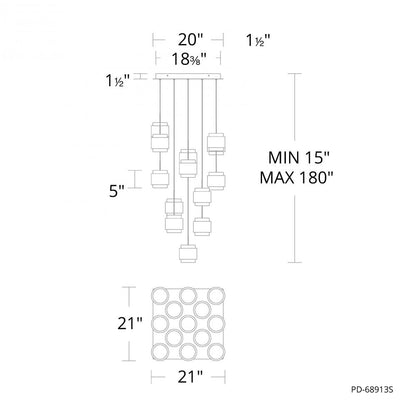 Banded Chandelier Light