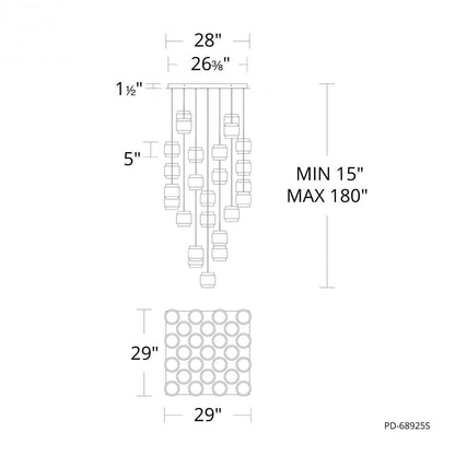 Banded Chandelier Light