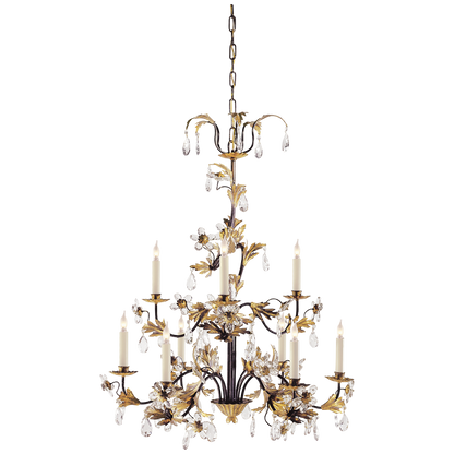 Eight-Light Crystal Petal Chandelier