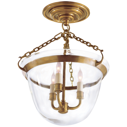 Country Semi-Flush Bell Jar Lantern