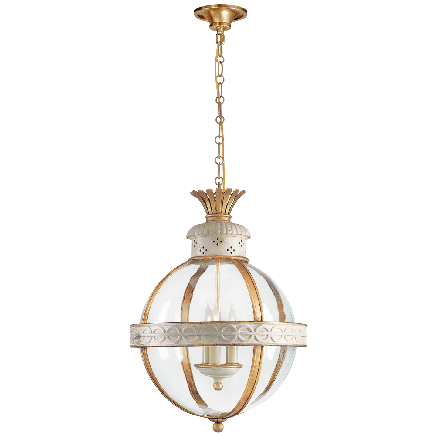Crown Top Banded Globe Lantern
