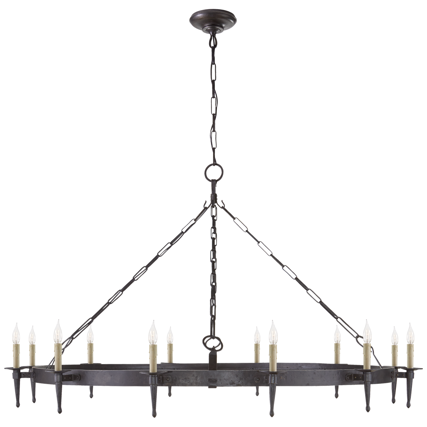 Branson Large One-Tier Ring Torch Chandelier