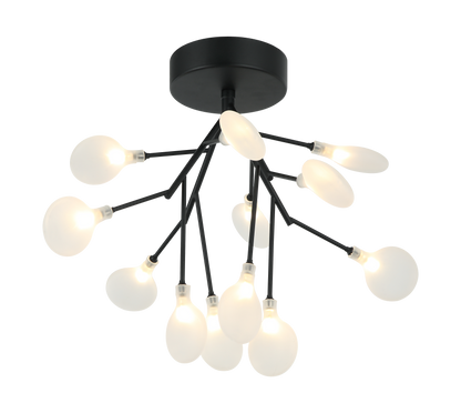Hydrangea Bloom Ceiling Mount 12 Light Pendant